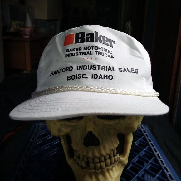 Vintage Baker Moto-Truc Industrial Trucks Rope Snap Trucker Hat Cap - Picture 1 of 7